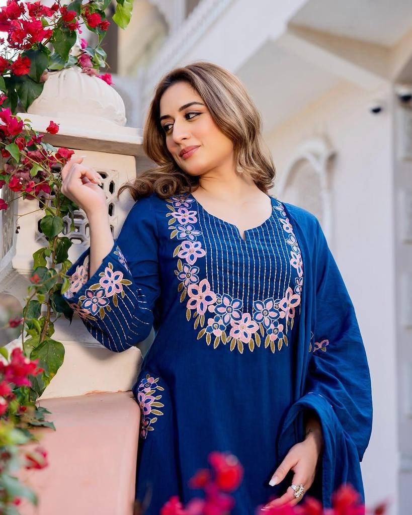 Women Designer Party Wear Top Tunic Kurta Pant Dupatta Set Indian Bollywood Kurti Dress