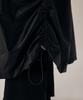 Teulimingbeodeu Shirring Layered Long Skirt [ Black ]
