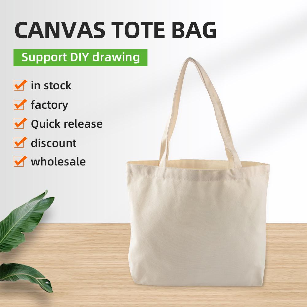 Saf Pamuklu Kanvas Bez Çanta - Alışveriş, Reklam, Kendin Yap ve Boyama İçin Boş El Çantası