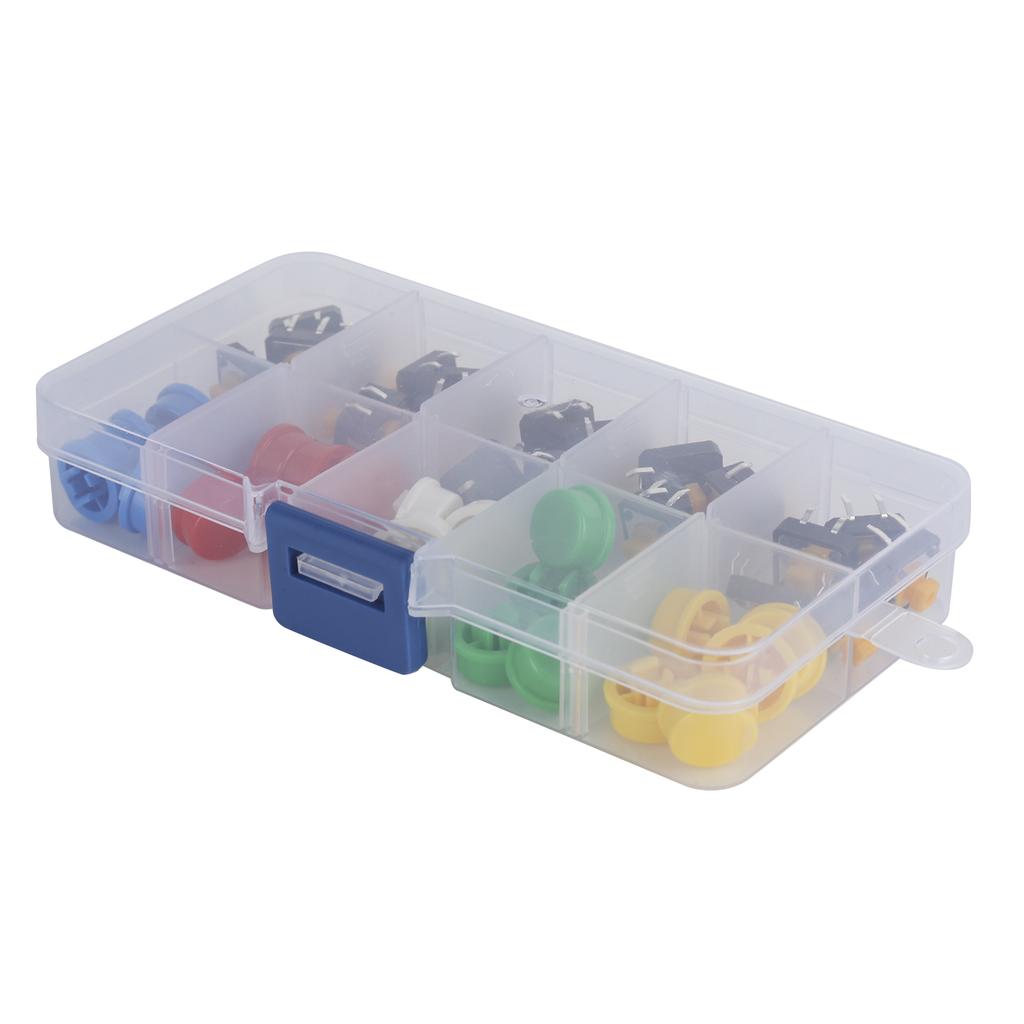 25PCS 12x12x7.3 mm Tact Push Button with Round Cap Micro Switch for DIY Electronic Products