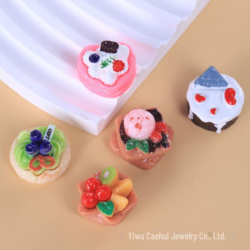 Childlike DIY Cream Bread Cake Keychain Pendant - Resin Craft Accessories