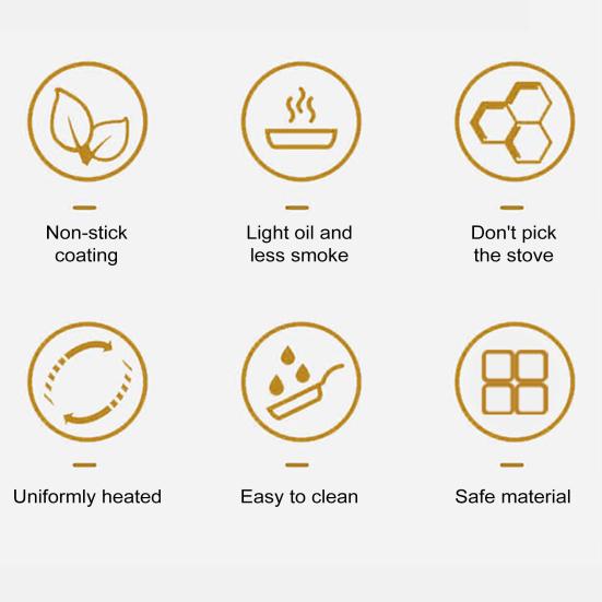 Nonstick Frying Pan Snowflake Pattern Saute Skillet with Medical Stone Coating Heat Resistant Handle Kitchen Cookware Accessories for Gas Electric