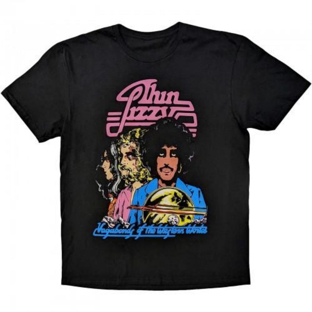 Thin Lizzy Unisex Erwachsenen Vagabonds Of The Western World Tracklist Rückendruck Baumwoll-T-Shirt