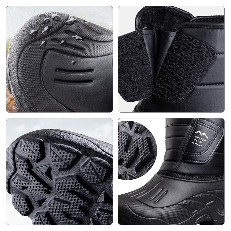Mode Übergröße 46 Winter Schneestiefel Wasserdicht Herren Warm Plüsch Schneestiefel Leicht Outdoor Rutschfeste Schuhe Herren Winterstiefel