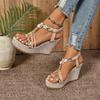Fashion Ladies Shoes On Sale 2024 High Quality Elastic Band Women's Sandals Summer Platform Mixed Colors Outdoor Casual Wedge Sandals