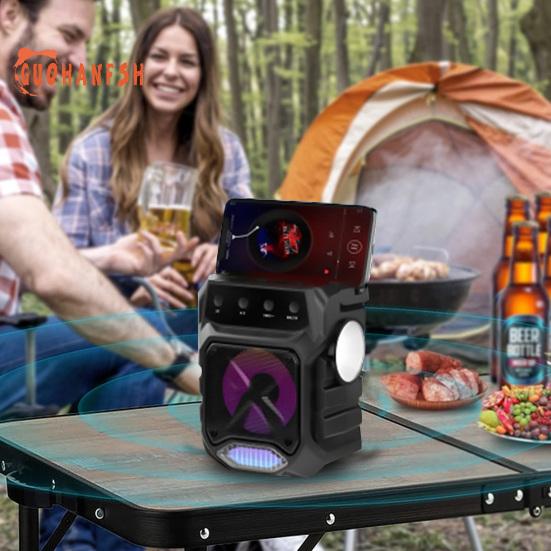 

Уличный динамик с солнечным фонарем, Hi-Fi объемный звук с фонариком, Bluetooth-совместимый беспроводной динамик 5.0 чёрный
