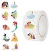 Disney Princess Cartoon Stickers: 500 Sheets/Roll for DIY Crafts, Journal Decoration, and Envelope Sealing.