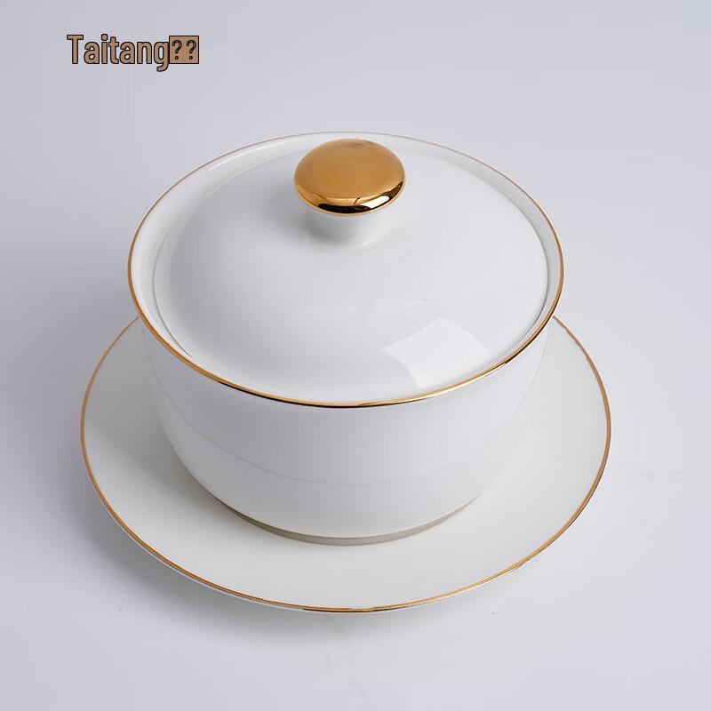 American Style Ceramic Seafood Soup Bowl with Lid