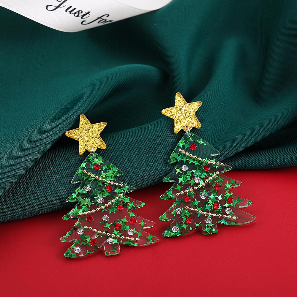 Christmas Series Stud Earrings - Tree, Gloves, Reindeer & Snowman Designs for Women