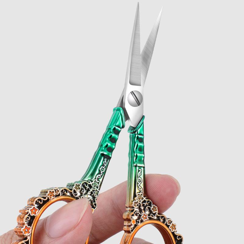 Vintage Sewing Scissors Stainless Steel Cross Stitch Colorful Cutting Embroidery Tailor Scissors Handcraft Craft DIY Needlework