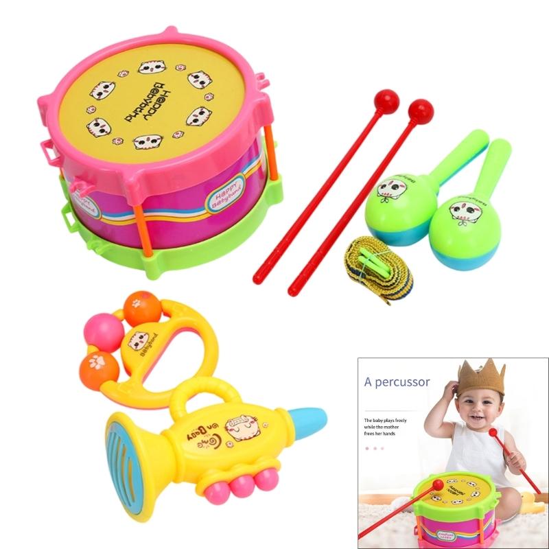Musical Learning Toy For Baby Interactive Sand Hammer Drum Trumpet Auditory Hand Eye Coordination Music Instrument Toy