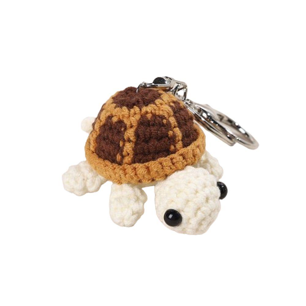 Mini Little Turtle Crochet Keychain Wool Knitting Turtle Doll Pendant Keychain Men