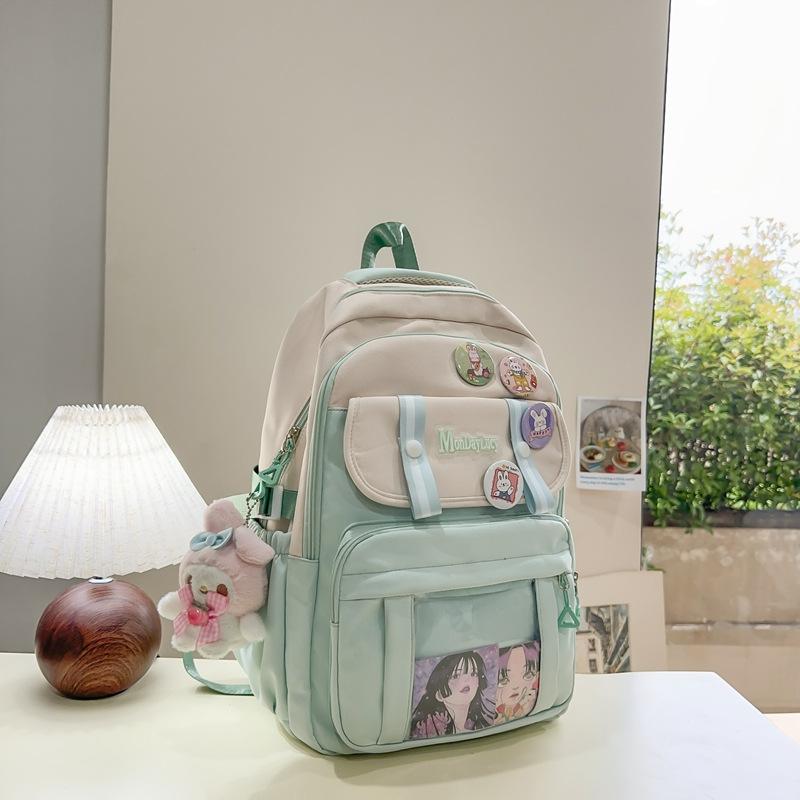 Large-capacity backpack, new high-value college style, fresh, sweet and cute, junior high school students