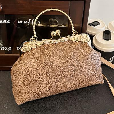 Zarif Clutch Çanta Moda Çin Tarzı Baskılı Omuz Çantası Kadın Çantası Zarif Zincir Çanta Bayan PU Deri Yemek Çantası