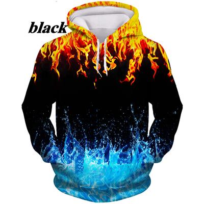 Hotsalg 3D Flamme Hættetrøjer Mænd/Kvinder Sweatshirts Vinter Efterår Oversized Hættetrøje Løs Ydertøj Pulovere