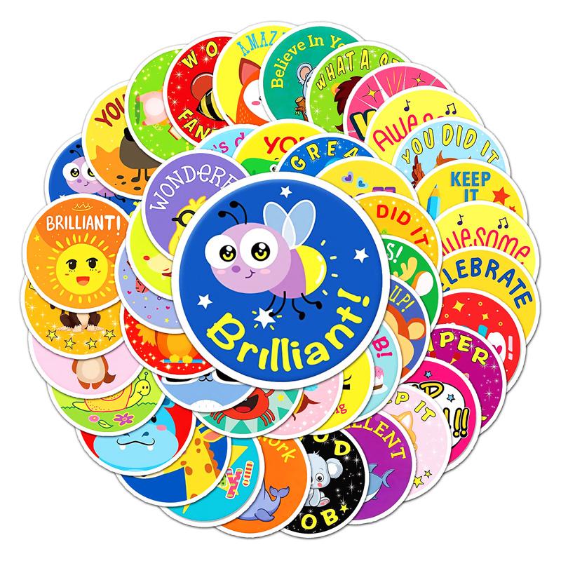 50 szt. Kreskówkowe naklejki nagrody dla dzieci, naklejki pochwalne, naklejki na bagaż Vtuber, naklejki na kubek, naklejki do dekoracji notatnika