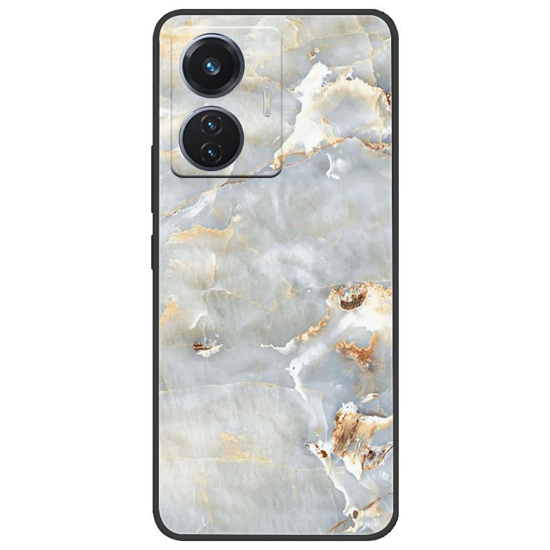 For Vivo T1 4G Y55 4G iQOO Z6 44 W V2153 Case Marble Soft Matte Silicone Back Cover For Vivo T1 44W Full Coverage Phone Shell