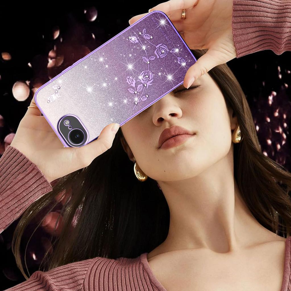 KADEM Für iPhone 16e Hülle Blume TPU Flexibel Farbverlauf Handyhülle