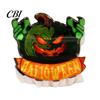 Shark Hair Claw Back Head Claw, Reinforced Clip with Elastic Base, Halloween Skull Bat Design Pumpkin Patterns for Bun Half-Tied Style Transparent