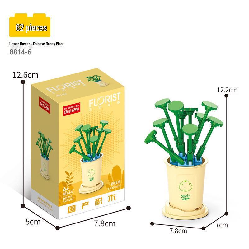 Lele Bros Interlocking Rose Blocks: Flower Series, Educational, Compatible with Major Building Block Models