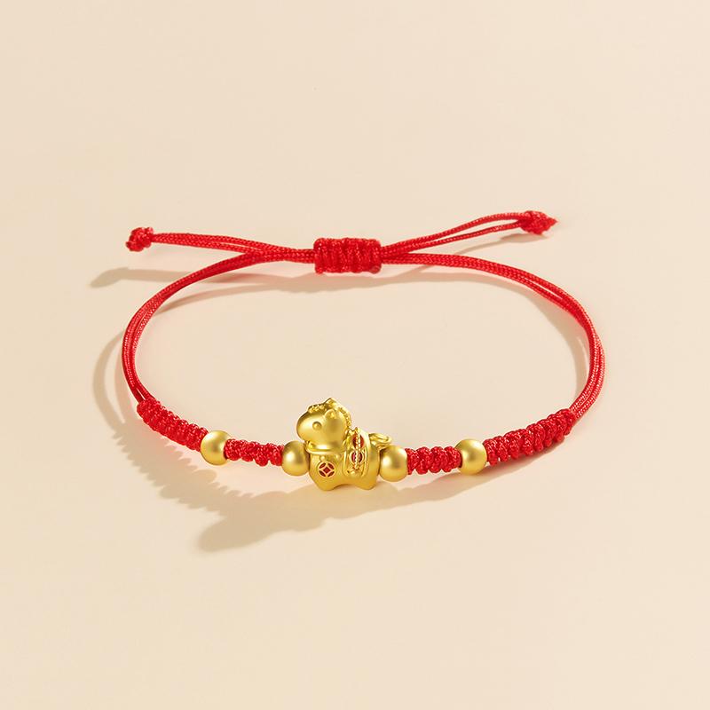 Chinese Style 2026 Horse Year Zodiac Bracelet For Women Men Lucky Hand-Woven Red Rope Bracelet New Year Jewelry Party Gift