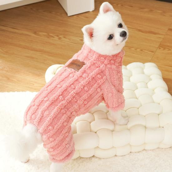 Dog Pajamas Plush Turtleneck Dog Sweater with D-ring Winter Warm Clothes Puppy Onesies for Boy Girl Small Medium Dogs