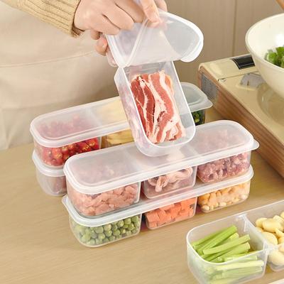 2/3 Grids Food Storage Box Portable Compartment Refrigerator Freezer Organizers Sub-Packed Meat Onion Ginger Clear Kitchen Tool