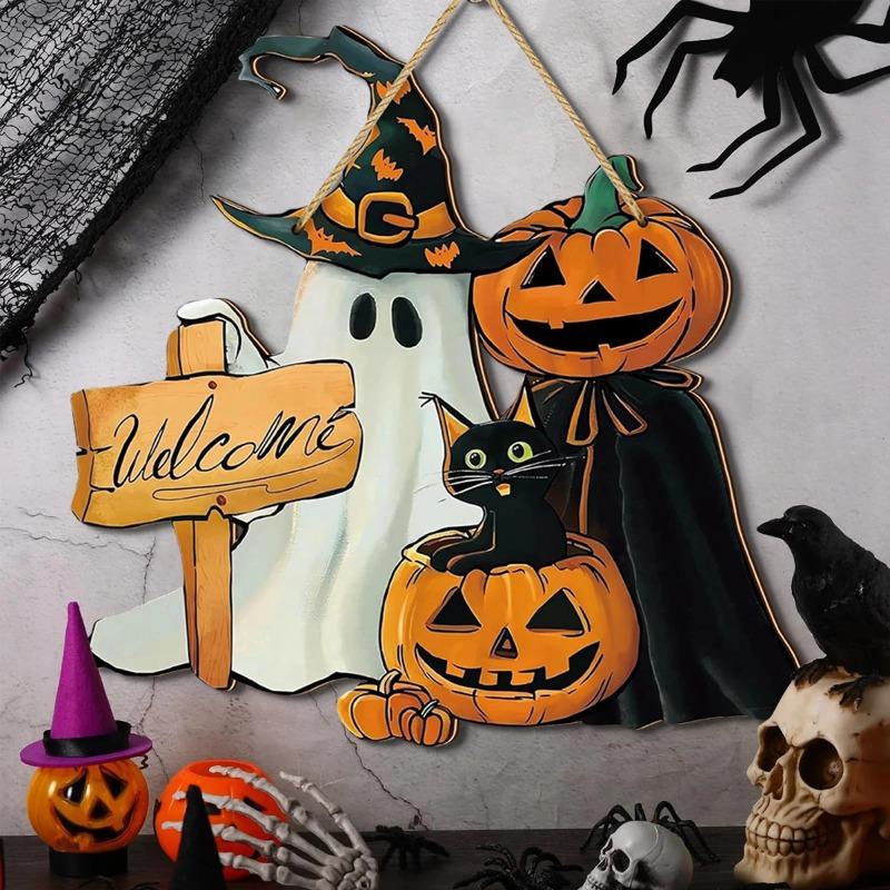 Halloween Gate Sign Halloween Horror Party Decoration Ghost Festival Scene Arrangement Halloween Wooden Pendants Decor