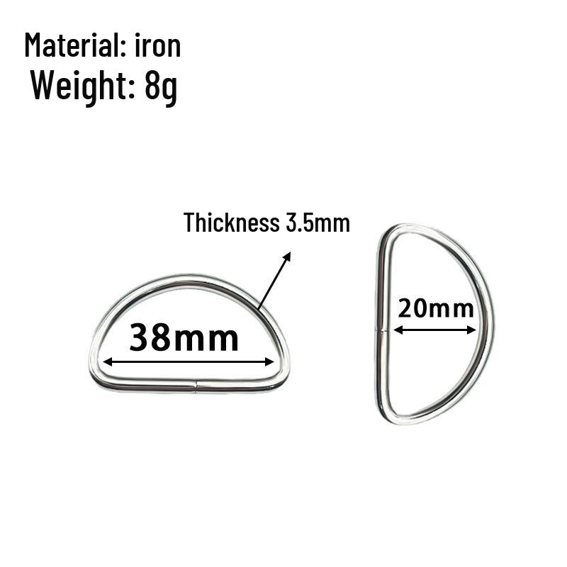 Weldable Half-Round Metal D-Ring Buckle - Iron DIY Bag Hook Accessory