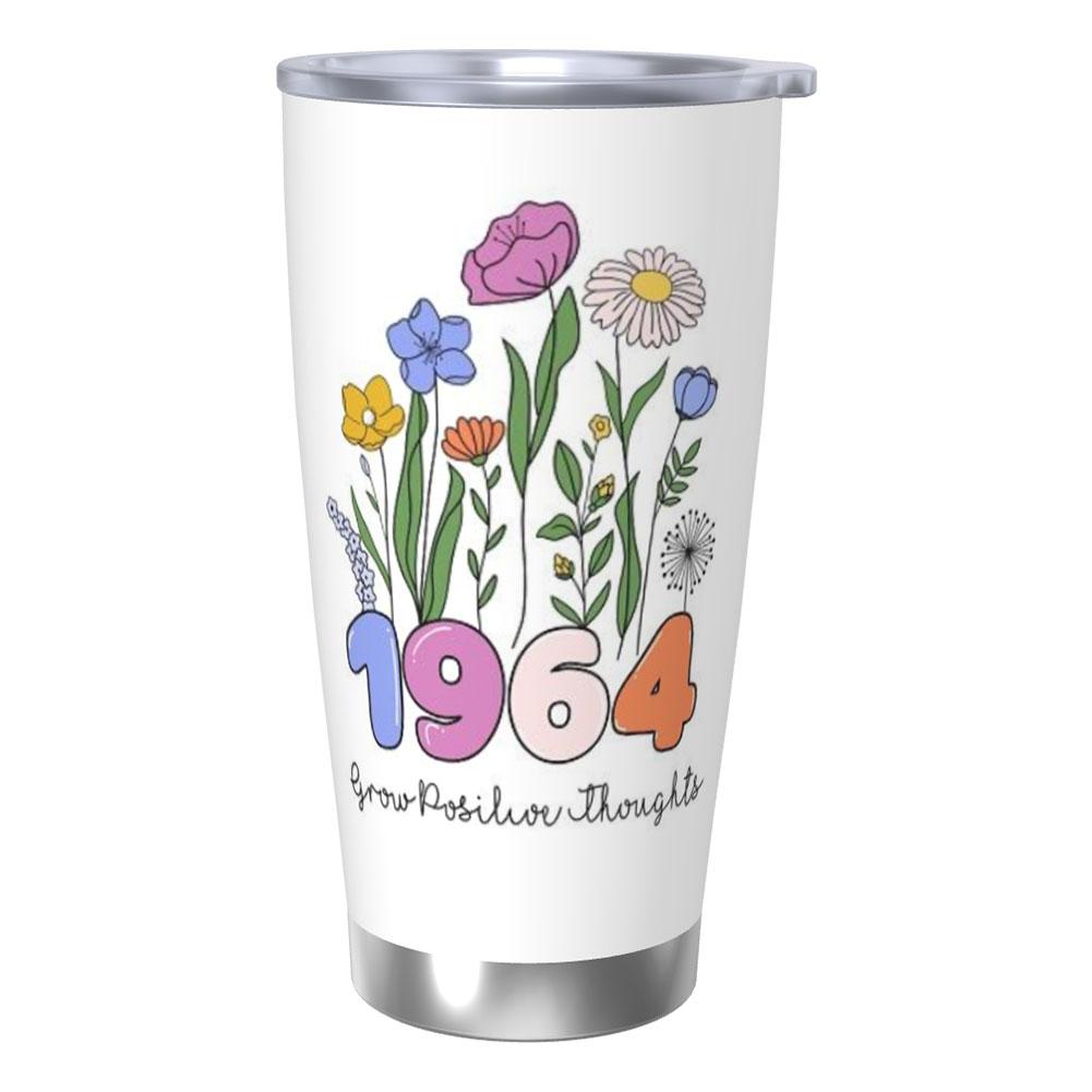 20 Oz Stainless Steel Tumbler Insulated Thermos Double-sided Print Travel Coffee Mug with Lid for Home Office Or Car