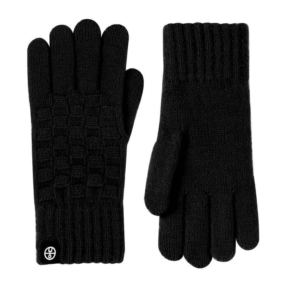 Knitted Gloves In Winter Checkered Wool Gloves Keep Warm and Cold Proof Refer To Students Writing Touch Screen Gloves Riding A Bicycle