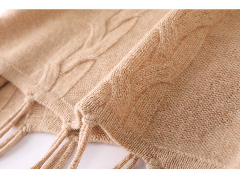 100% Wool Sleeveless Tassel Knit Dress - Long, Round Neck, Autumn Slimming Loose Fit