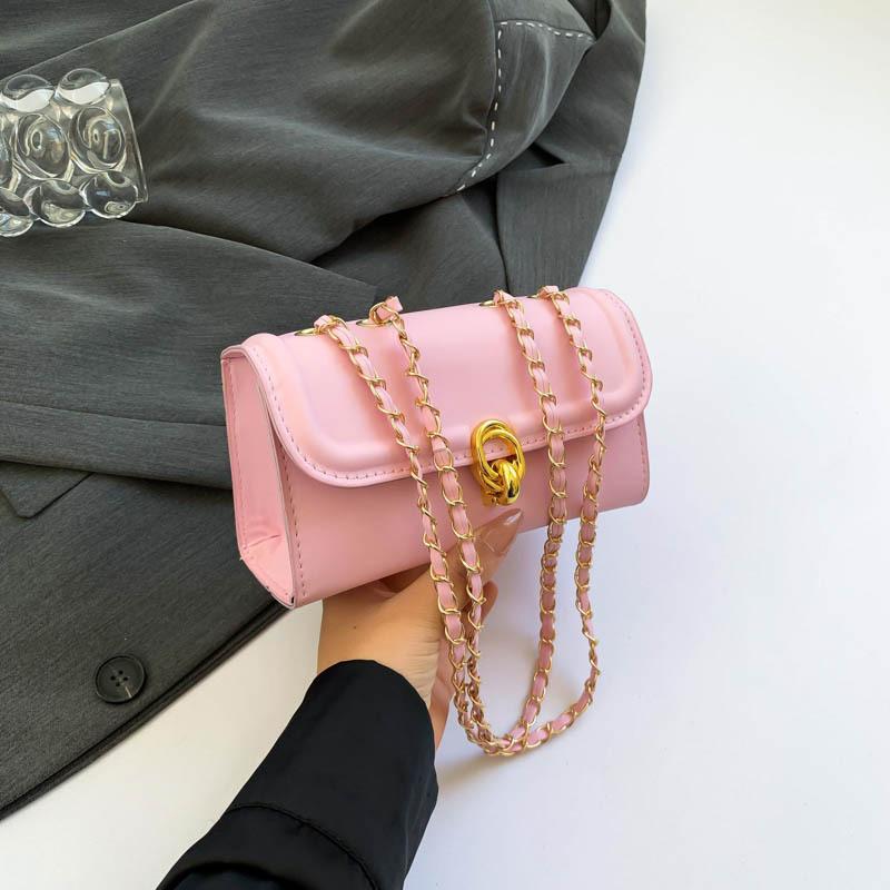 

Simple and fashionable small square bag 2024 summer new retro casual messenger bag fashion trend small square commuter bag рожевий