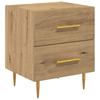 Nightstand Set of 2 Artisan Oak Finish 40 x 35 x 47.5 cm Engineered Wood