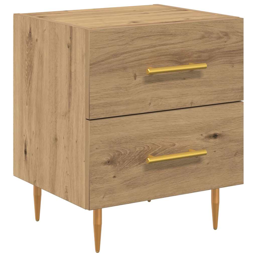 Nightstand Set of 2 Artisan Oak Finish 40 x 35 x 47.5 cm Engineered Wood