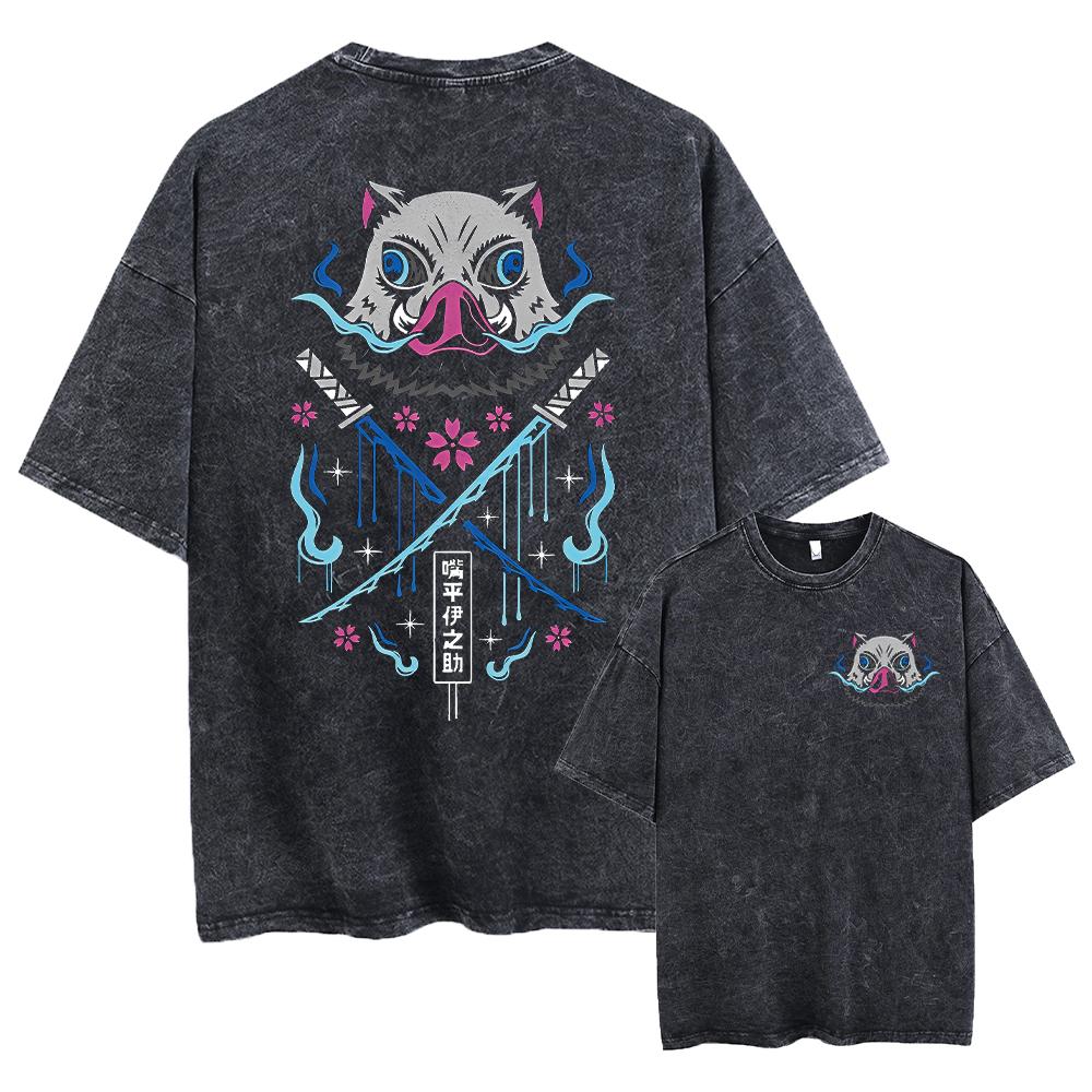 2026 Men s  Acid TShirt Streetwear Oversized Japanese Anime Graphic T Shirt Summer Washed Black Tshirt Harajuku Cotton Tees Tops S