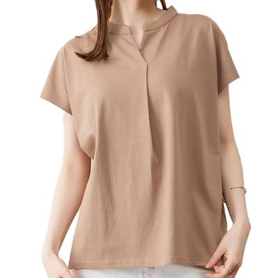 Skipper Cut and sew Kakao [atONE] ATK-0104 [AtOne] T-Shirt Damen 4L-5L