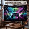 Neon Colorful Theme Throw Blanket Custom Name Text Personalized Blanket Soft Cozy Blanket for Home Sofa Bed