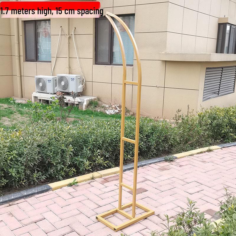 Wrought Iron Arch Flower Stand for Outdoor Weddings and Moon Gate Pathway Markers