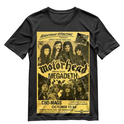 Motorhead T Shirt 1986 Motorhead Special Guest Megadeath Tour Shirt S-XXXL