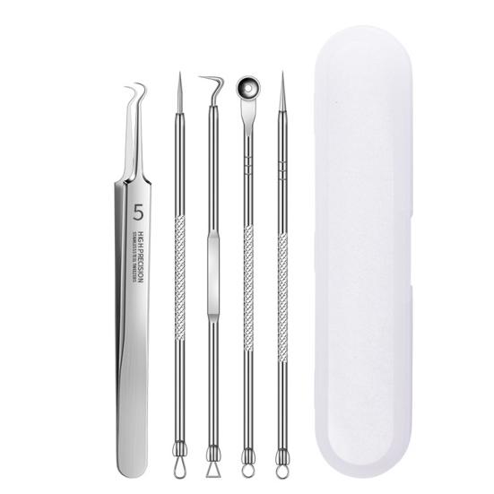 1 set Extractor de comedoane de lungă durată Textură netedă Kit durabil pentru puncte negre pentru acnee