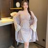 Summer Ice Silk Sexy Nightgown Set - Women’s Thin Suspender Dress with Beautiful Back Design