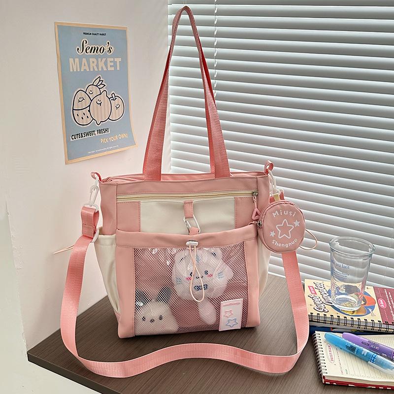Children's Schoolbags First Grade Girl with High Looking Two Piece Backpack