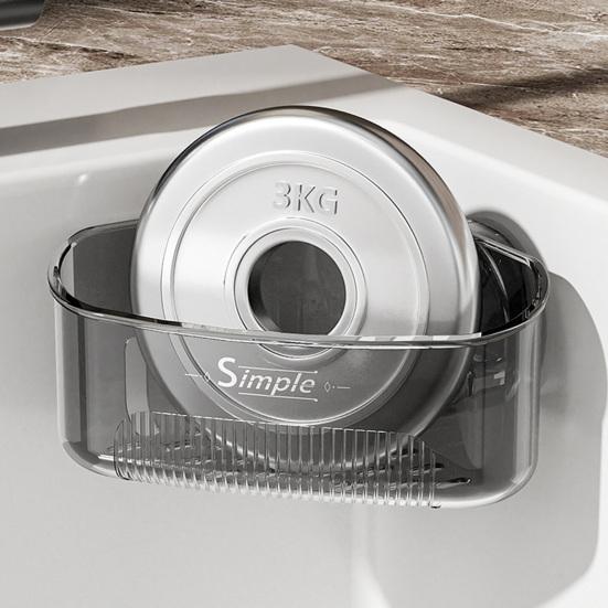Sink Strainer Basket Sponge Holder with Suction Cup Triangle Design Easy to Install Multifunctional Storage Rack Drainer Basket
