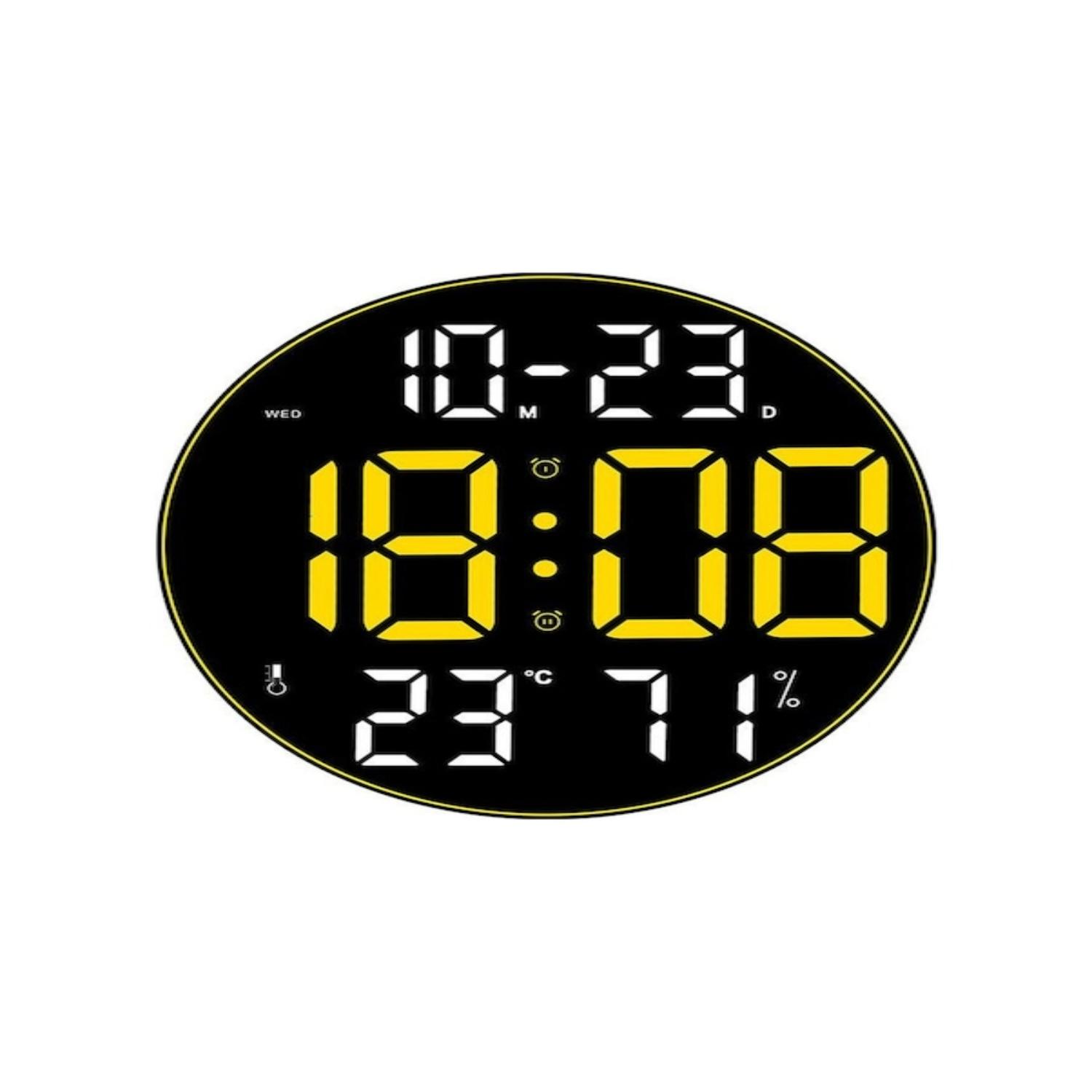 

Colorful Ambient Light 12-inch Large Screen Multifunctional Clock, Nordic Simple Living Room Wall Clock, LED Wall Hanging Clock жёлтый