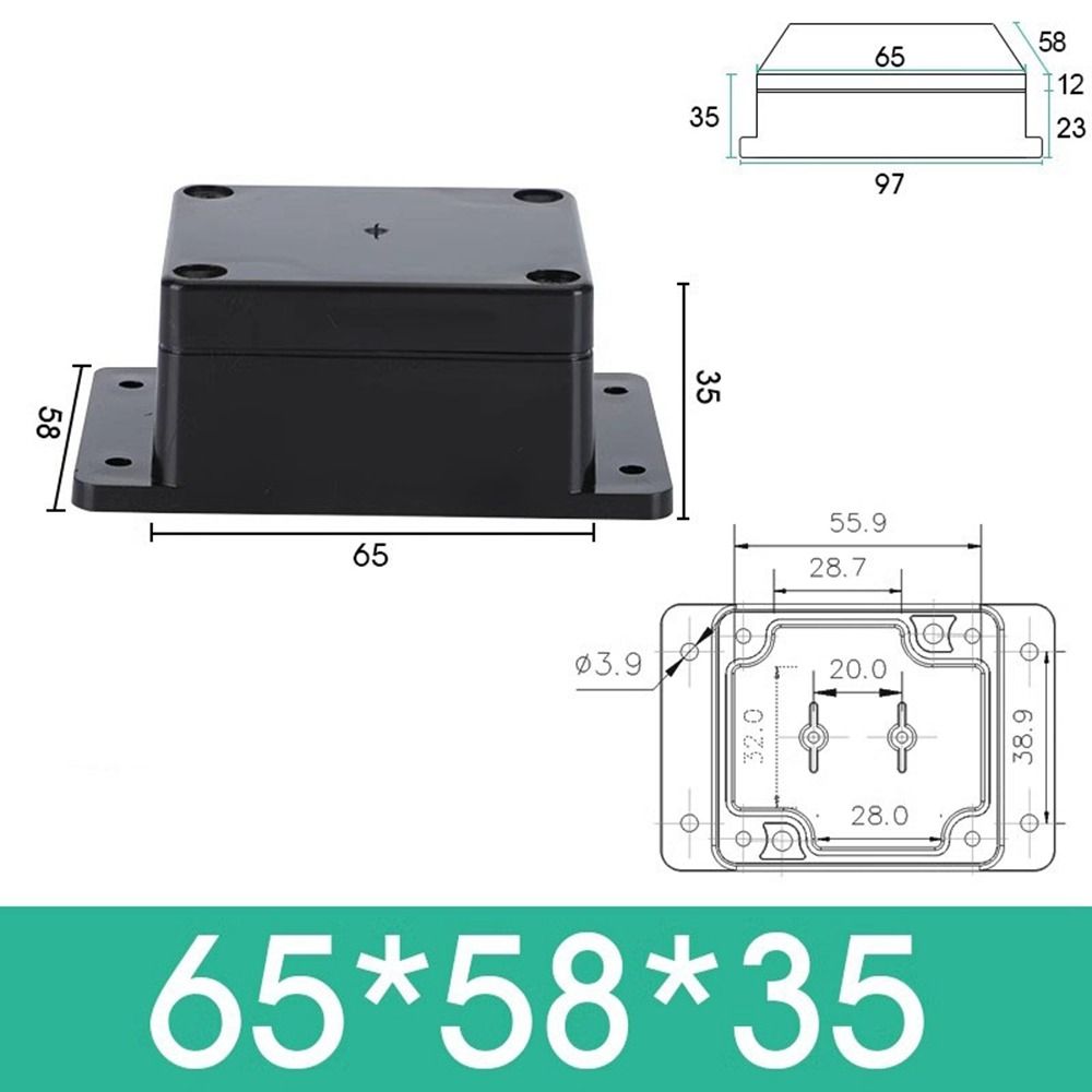 ABS Kunststoff DIY Gehäuse Instrument Elektronik Projektbox Schwarz Powerbox Elektronik Projekt