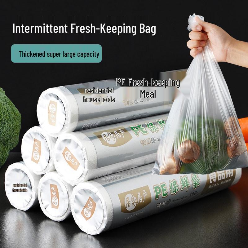Thick, Food-Grade Plastic Bags for Refrigerator: Large & Small Sizes for Fruits & Vegetables