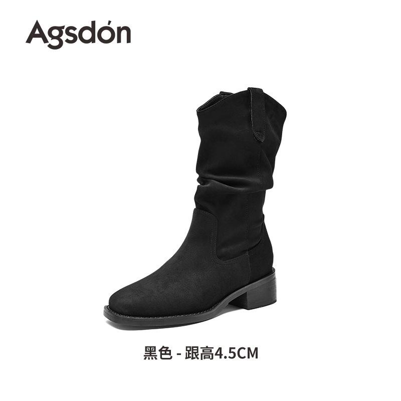 

Augustine Stacking Boots Women s 2025 New Autumn Merad Western Cowboy Boots Medium British Martin Boots 40