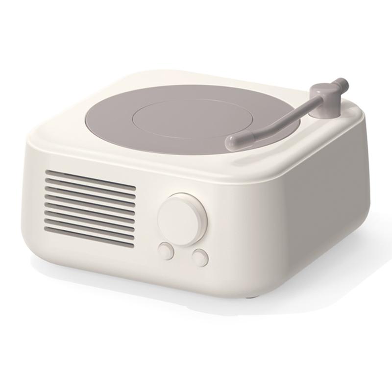 

Round X17 Vintage Phonograph Record Player Wireless Bluetooth-compatible Music Speaker White