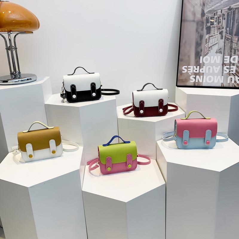 Chic Stylish Color Block Pu Small Shoulder Bag For Women Trendy Crossbody Handbag